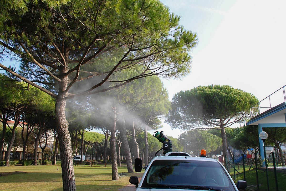 disinfestazione di aree verdi metropolitane con automezzo